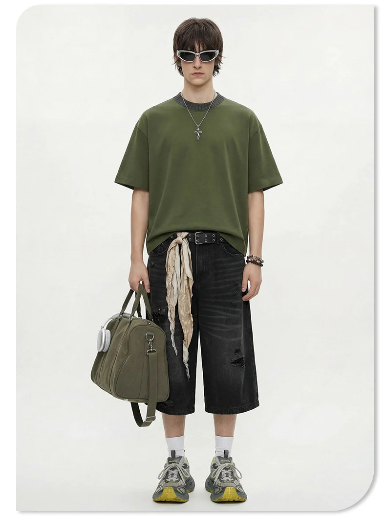 Color-blocked Cropped T-shirt - Image 11