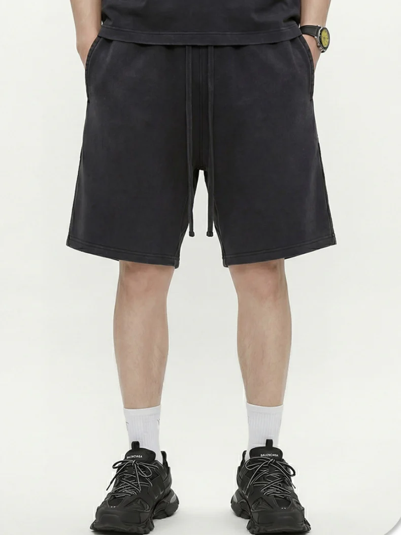 Leisure Washing Water Fade Loose-fit Five Points Shorts - Image 2