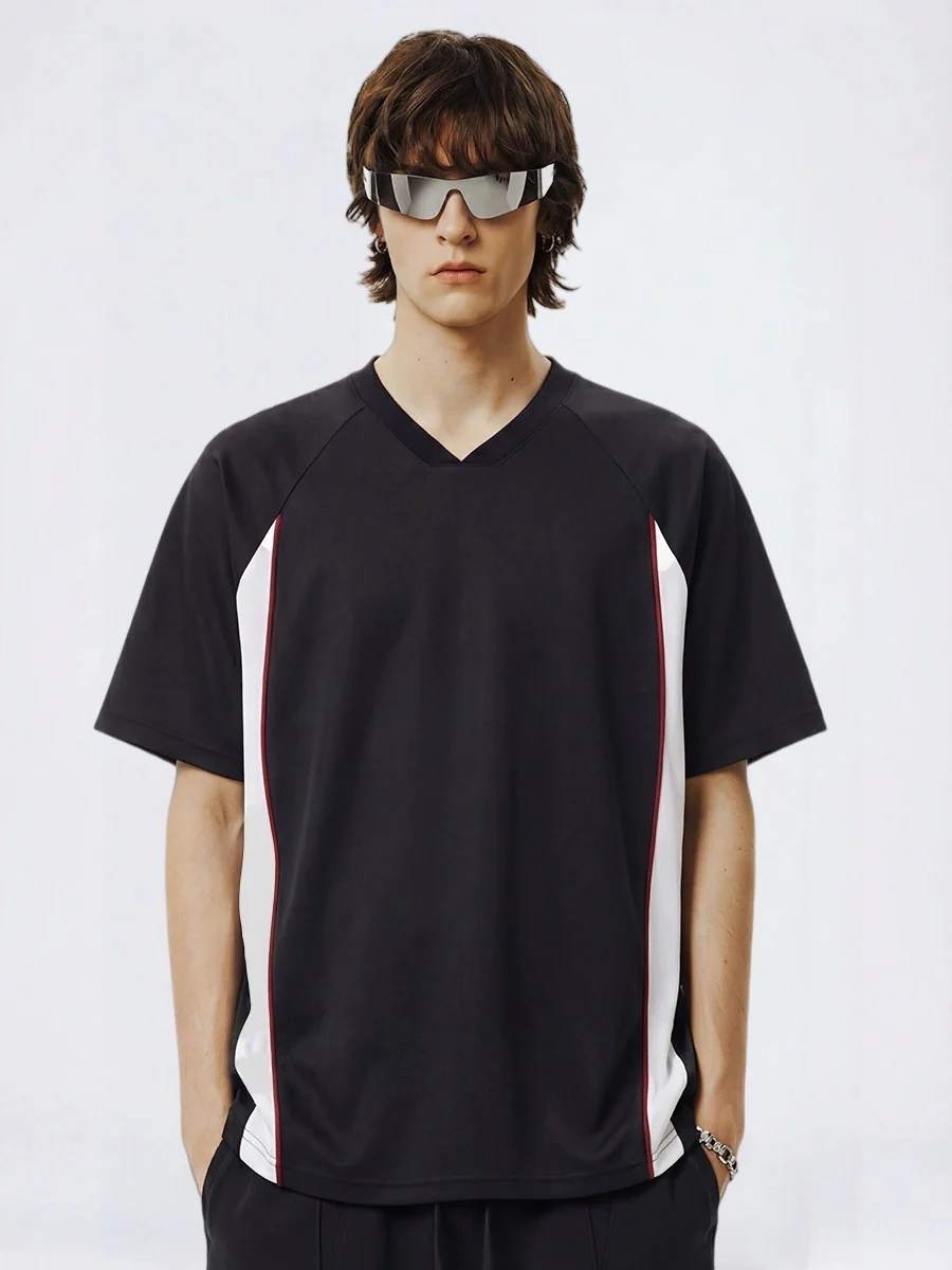 Antibacterial Cool Feeling Quick-drying Color-blocked T-shirt