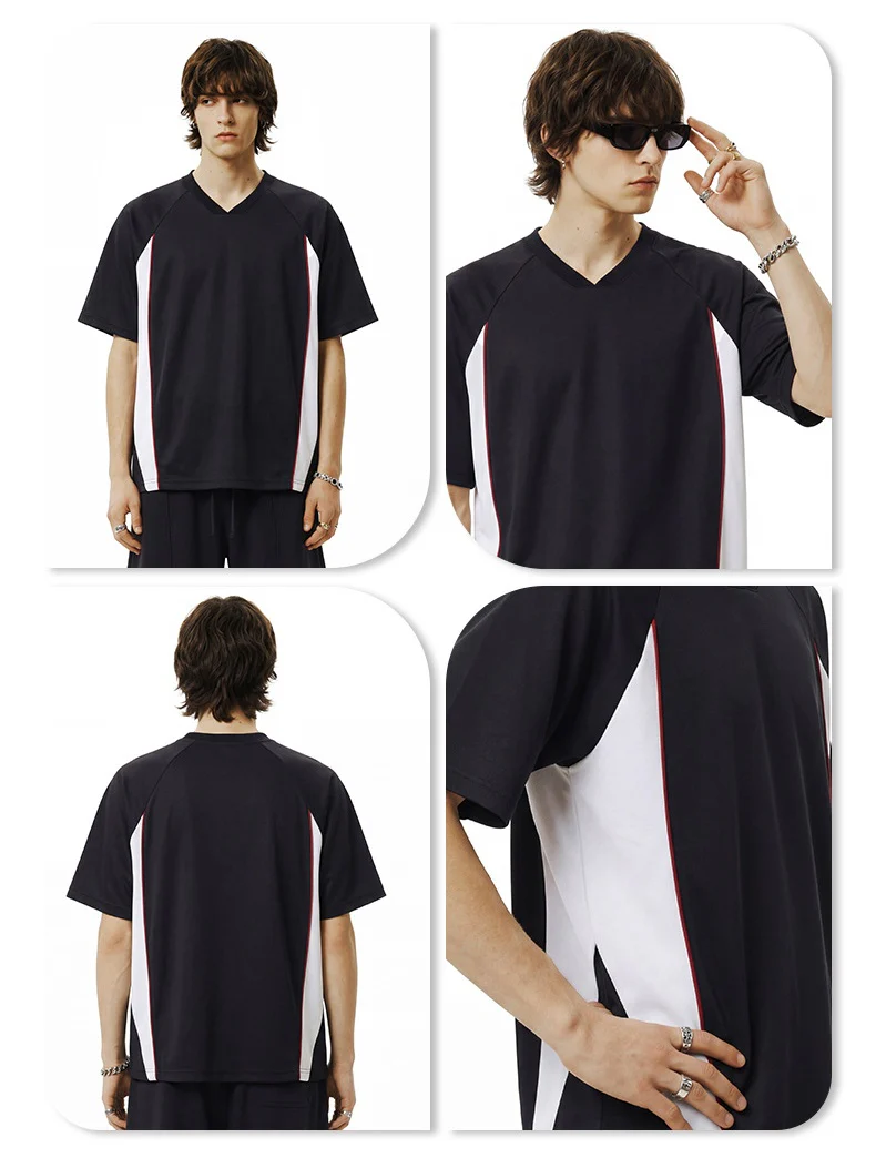 Antibacterial Cool Feeling Quick-drying Color-blocked T-shirt - Image 3
