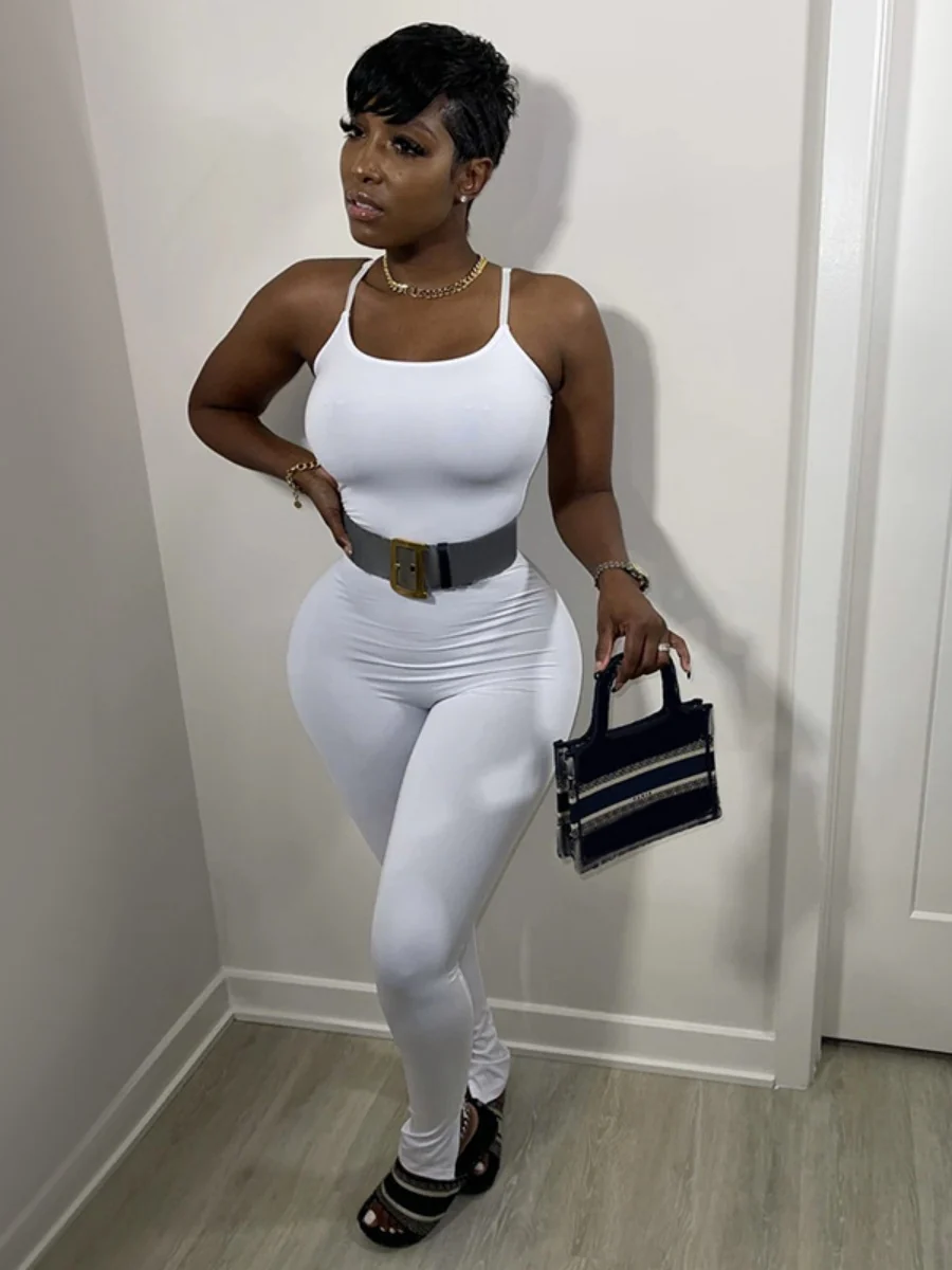 Casual Solid Color Yoga Jumpsuit - Image 2