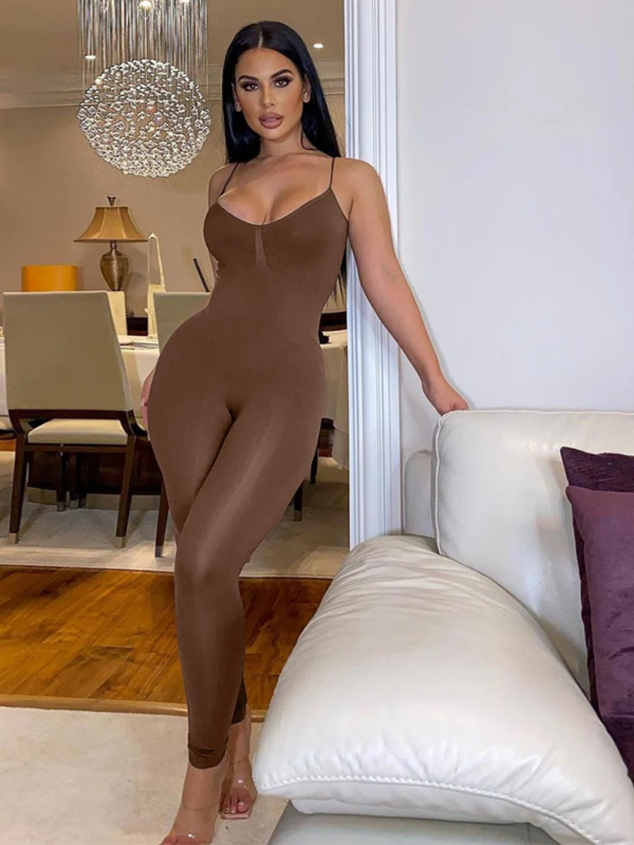 Casual Solid Color Yoga Jumpsuit - Image 3