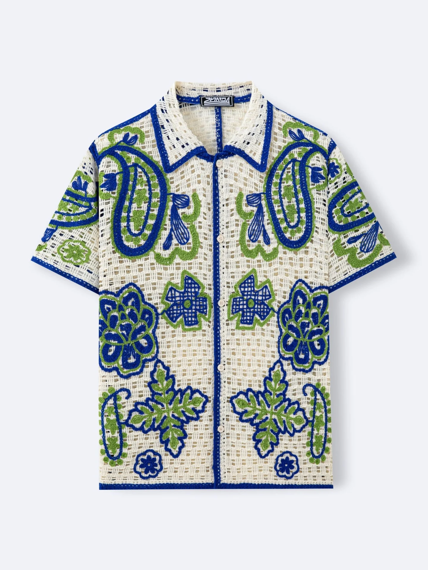 Hawaii Hollow Jacquard Knitting Vacation POLO Shirt - Image 3