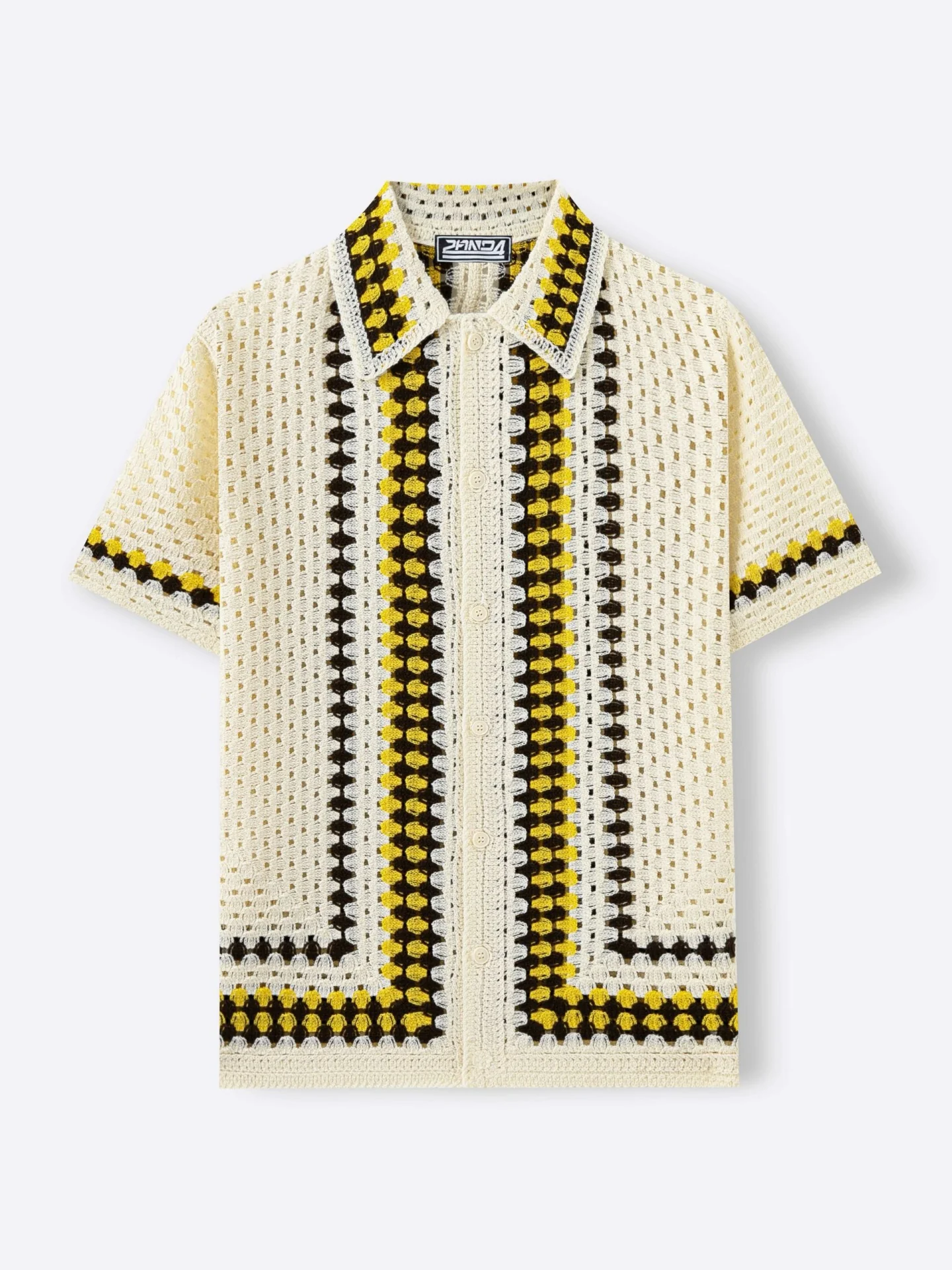 Ethnic Style Crochet Hollow Knitting Holiday Style POLO Shirt - Image 3