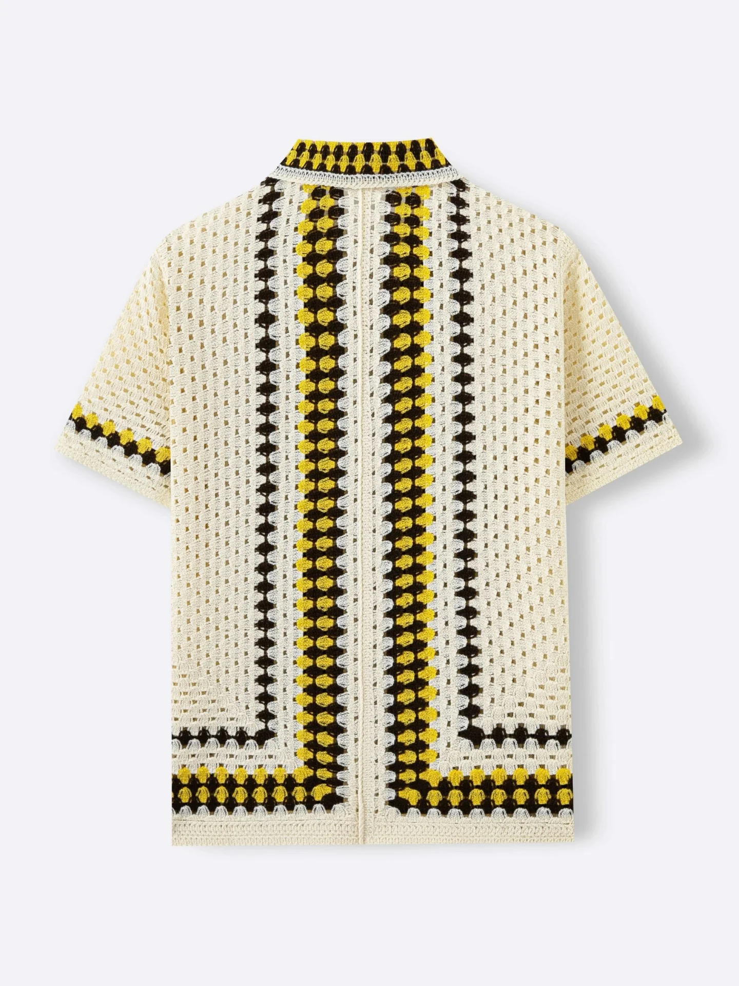 Ethnic Style Crochet Hollow Knitting Holiday Style POLO Shirt - Image 4