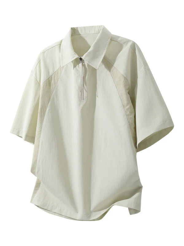 Cotton And Linen Breathable Pleated POLO Shirt - Image 2