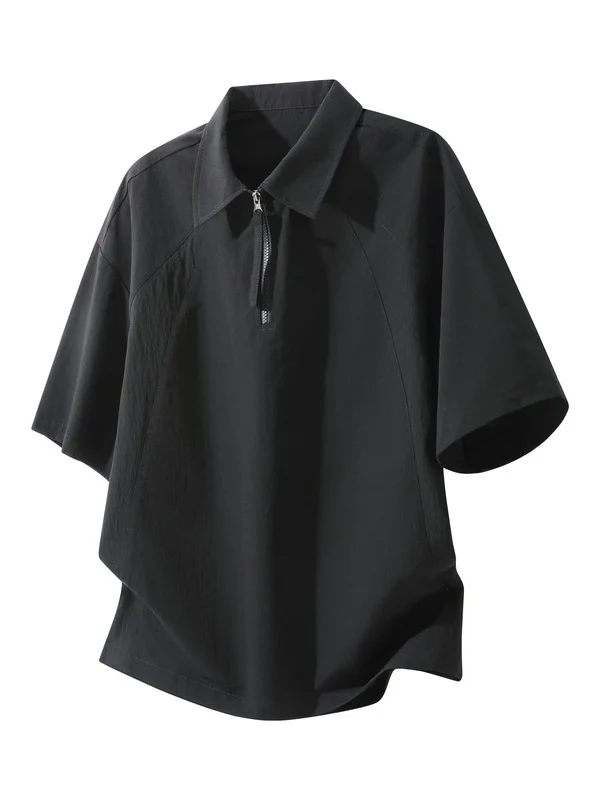 Cotton And Linen Breathable Pleated POLO Shirt - Image 5