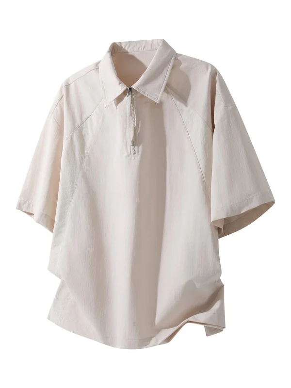 Cotton And Linen Breathable Pleated POLO Shirt - Image 6
