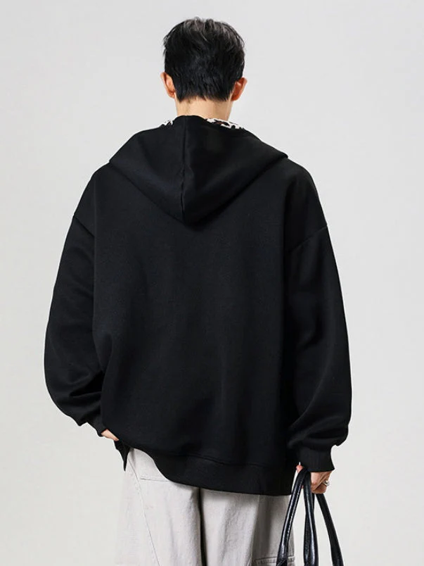 Leopard Print Patchwork Hoodies - Image 2