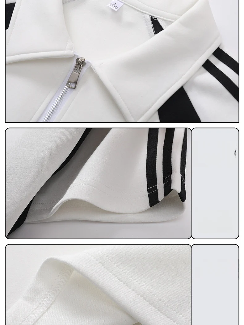 College Style Half Zipper Retro Color-blocked POLO Shirt - Image 3