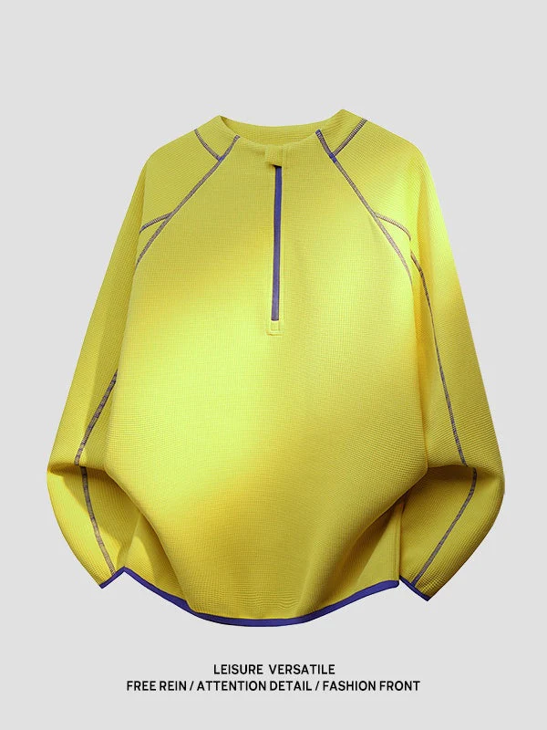 Color-blocked Line Loose-fit Sweatshirts&Hoodies - Image 13