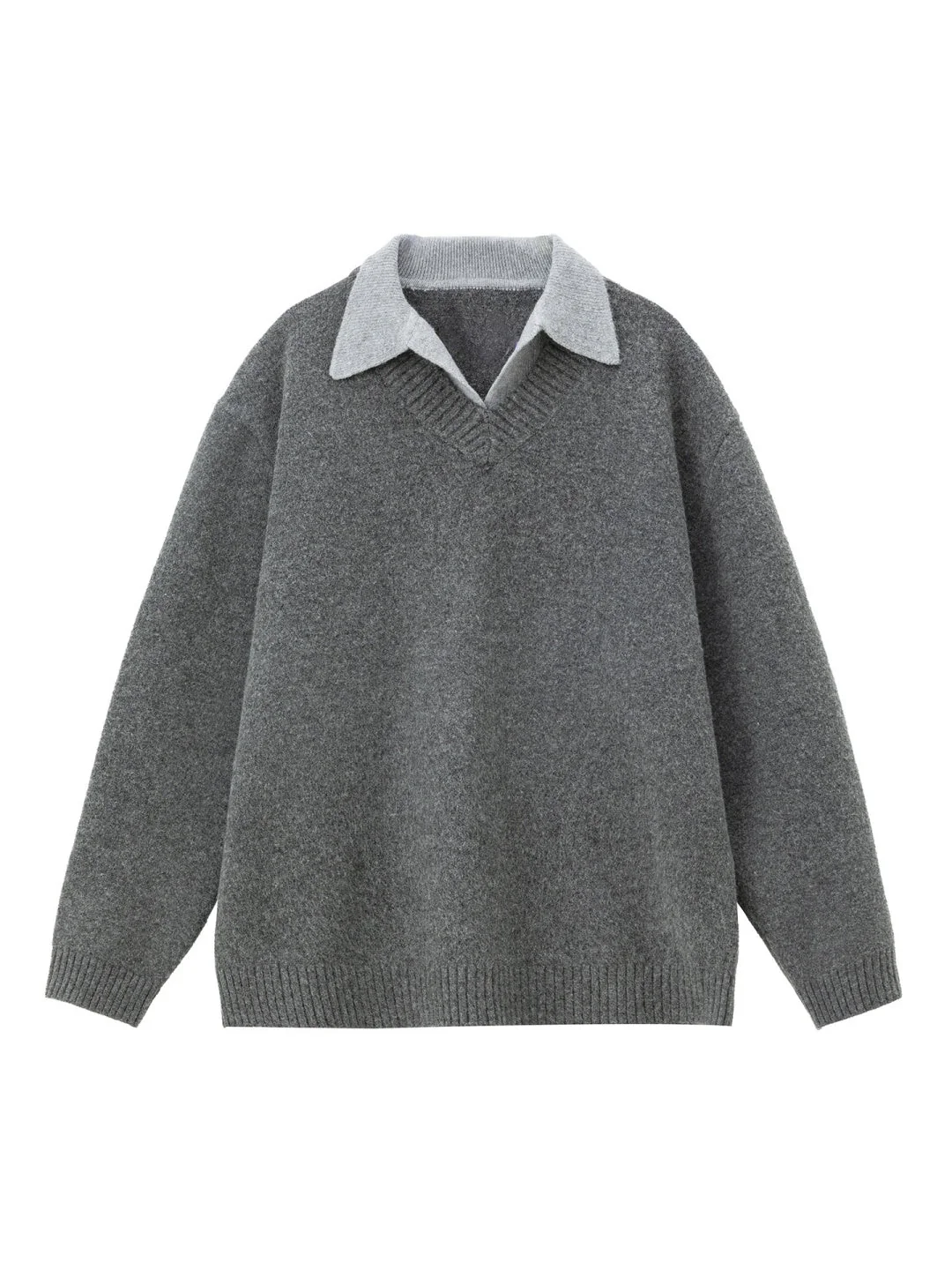 Fake two-piece lapel sweater - Image 10