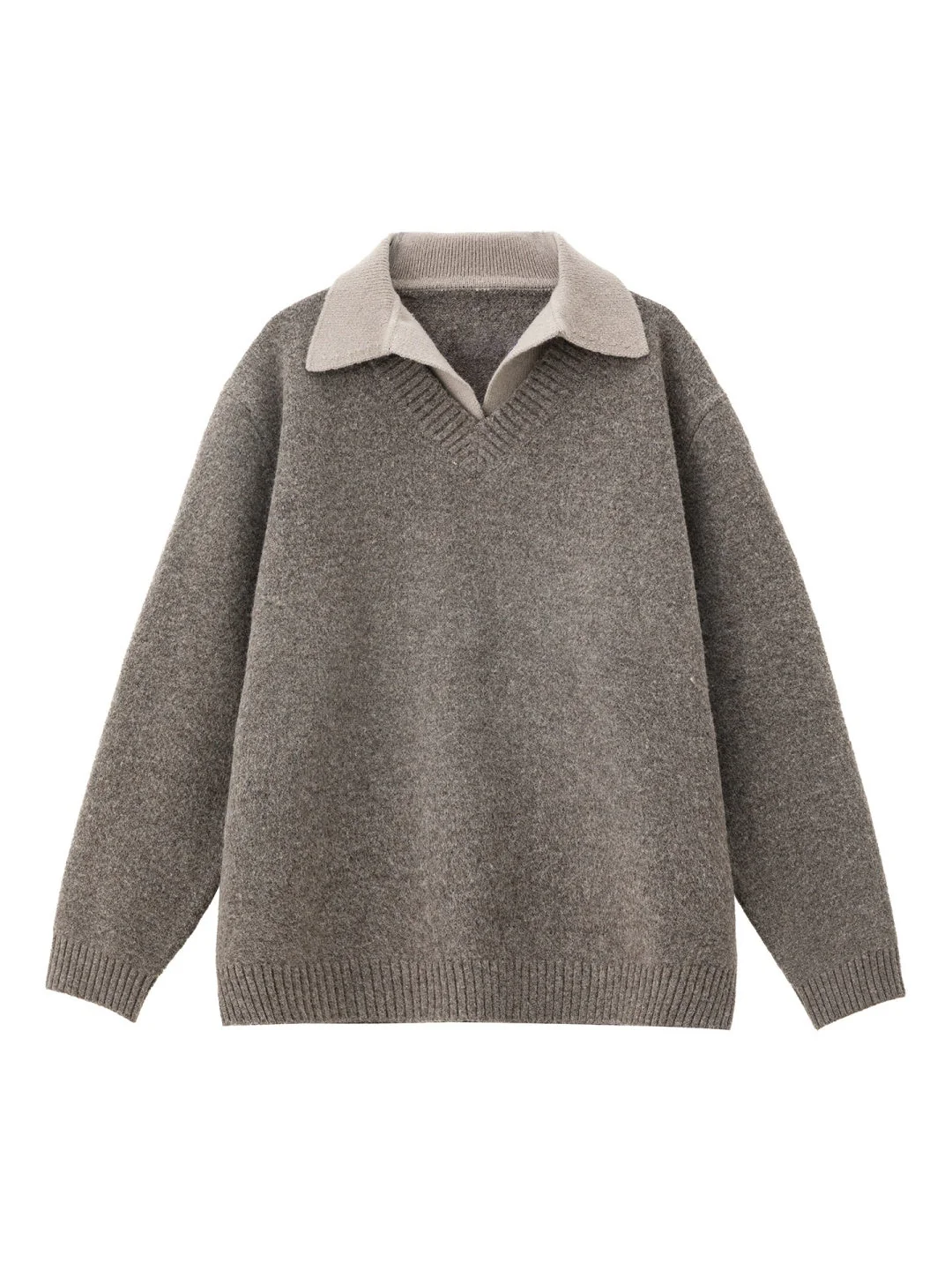 Fake two-piece lapel sweater - Image 11