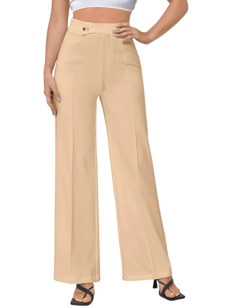 Mildly Spicy High Waist Buttons Wide-leg Pants Pants - Image 11