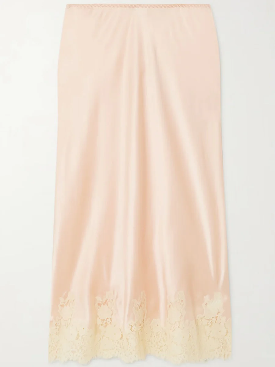 Lace Stitching Satin Camisoles Skirt 2-piece Sets - Image 5