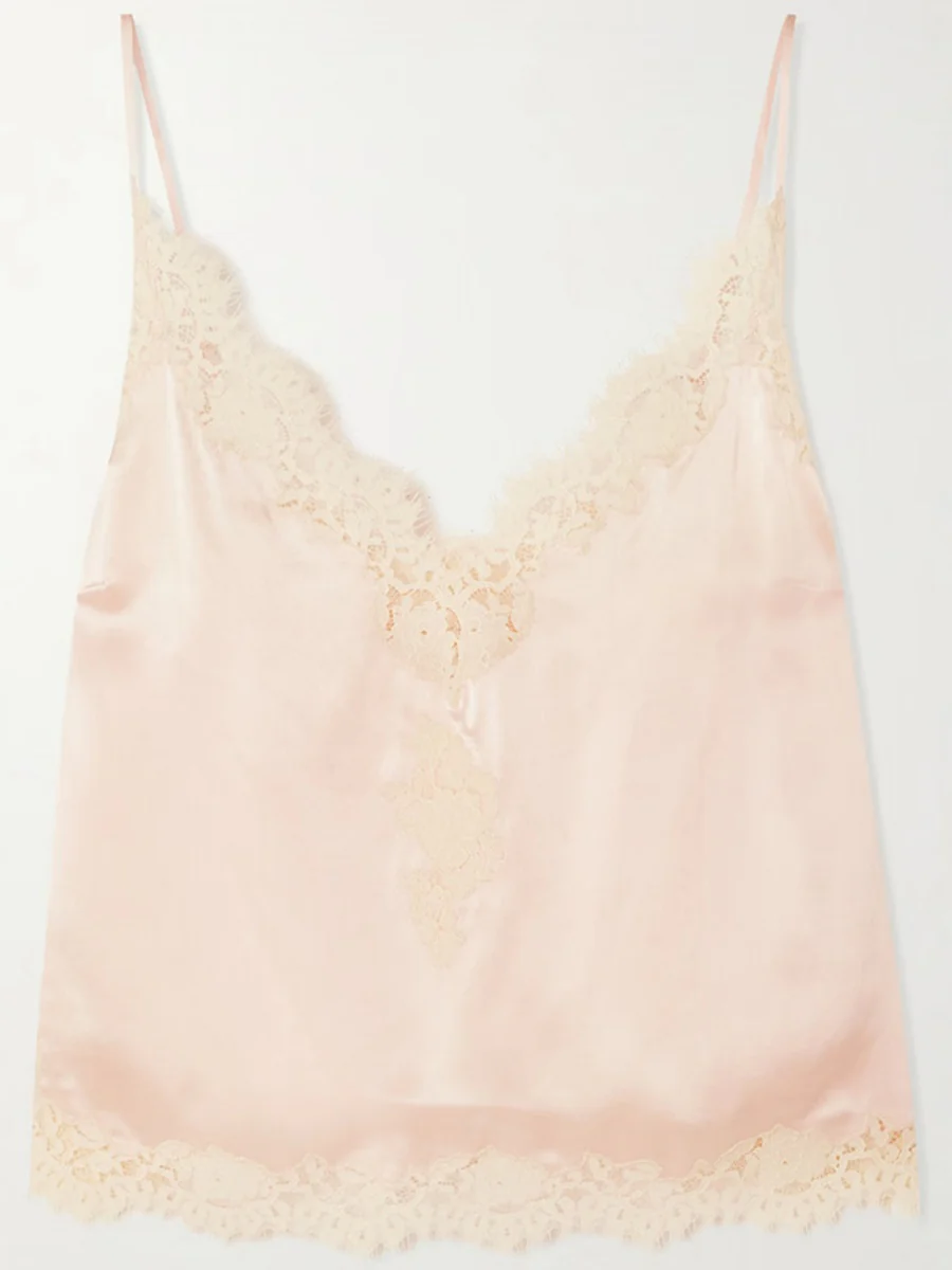Lace Stitching Satin Camisoles Skirt 2-piece Sets - Image 6