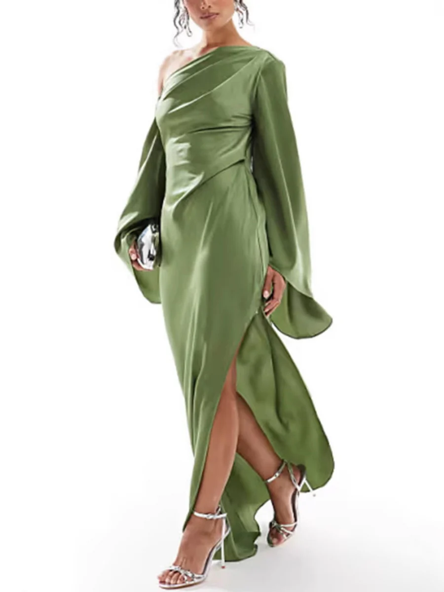 Off-shoulder Slit Flared Sleeves Formal Dress Maxi Dresses - Image 5