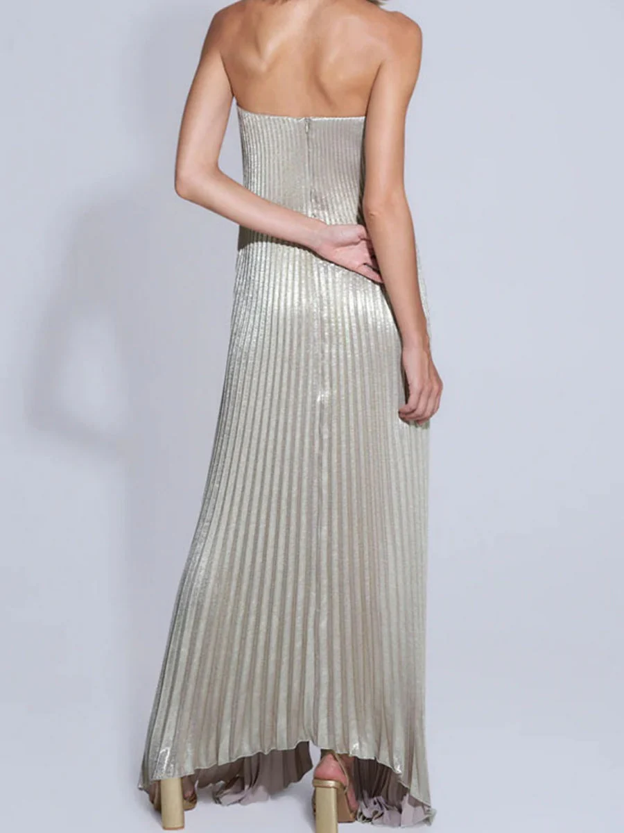 Tube Top Crimp Super Large Swing Maxi Dresses - Image 4