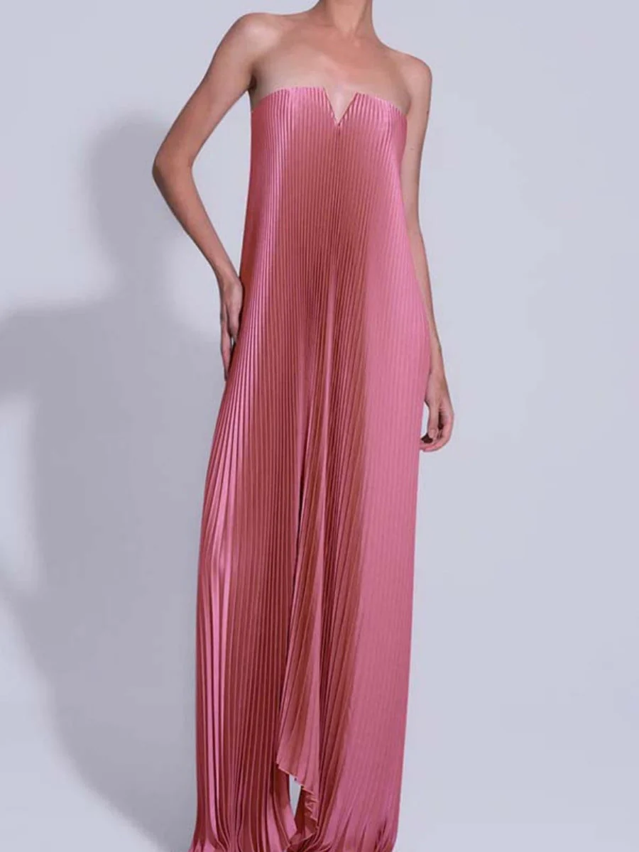 Tube Top Crimp Super Large Swing Maxi Dresses - Image 5