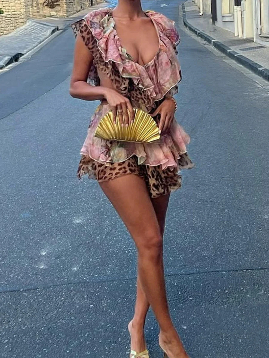 Ruffle Off-shoulder Ruffle Irregular Hem Mini&Short Dresses - Image 12