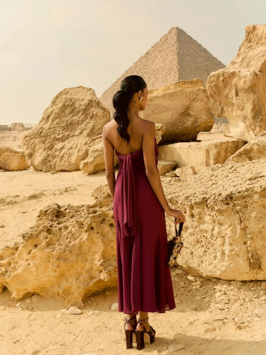 Ribbon Chiffon Solid Color Formal Dress Maxi Dresses - Image 13