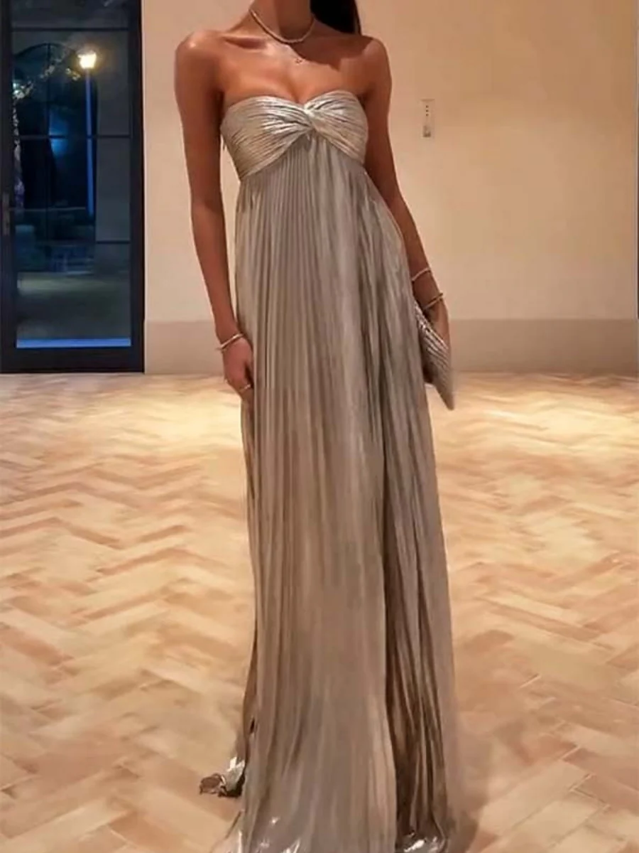 Hot Stamping Tube Top Loose-fit Evening Dress Mini&Short Dresses - Image 5