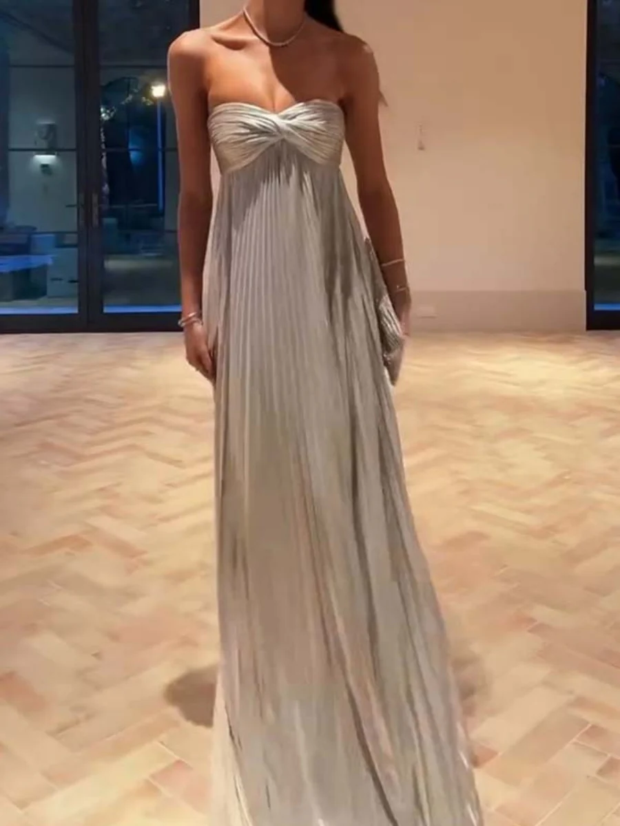 Hot Stamping Tube Top Loose-fit Evening Dress Mini&Short Dresses - Image 6
