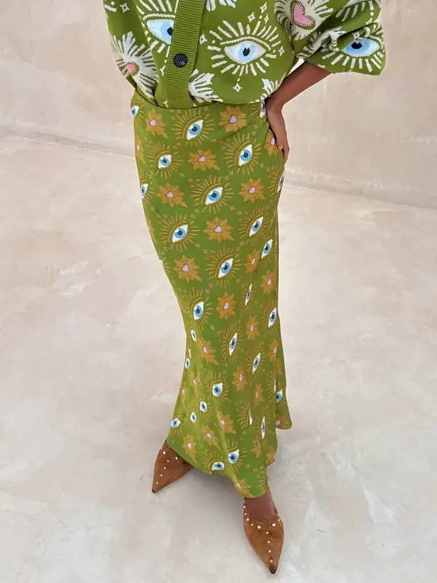 Printed Color Hip-hugging Parties Skirts - Image 7