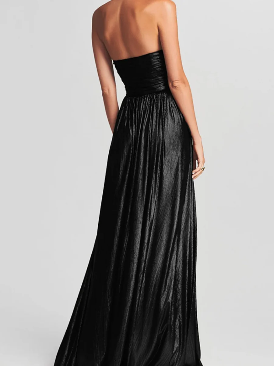 Slit Sleeveless Crimp Evening Dress Maxi Dresses - Image 11