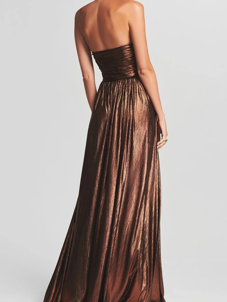 Slit Sleeveless Crimp Evening Dress Maxi Dresses - Image 8