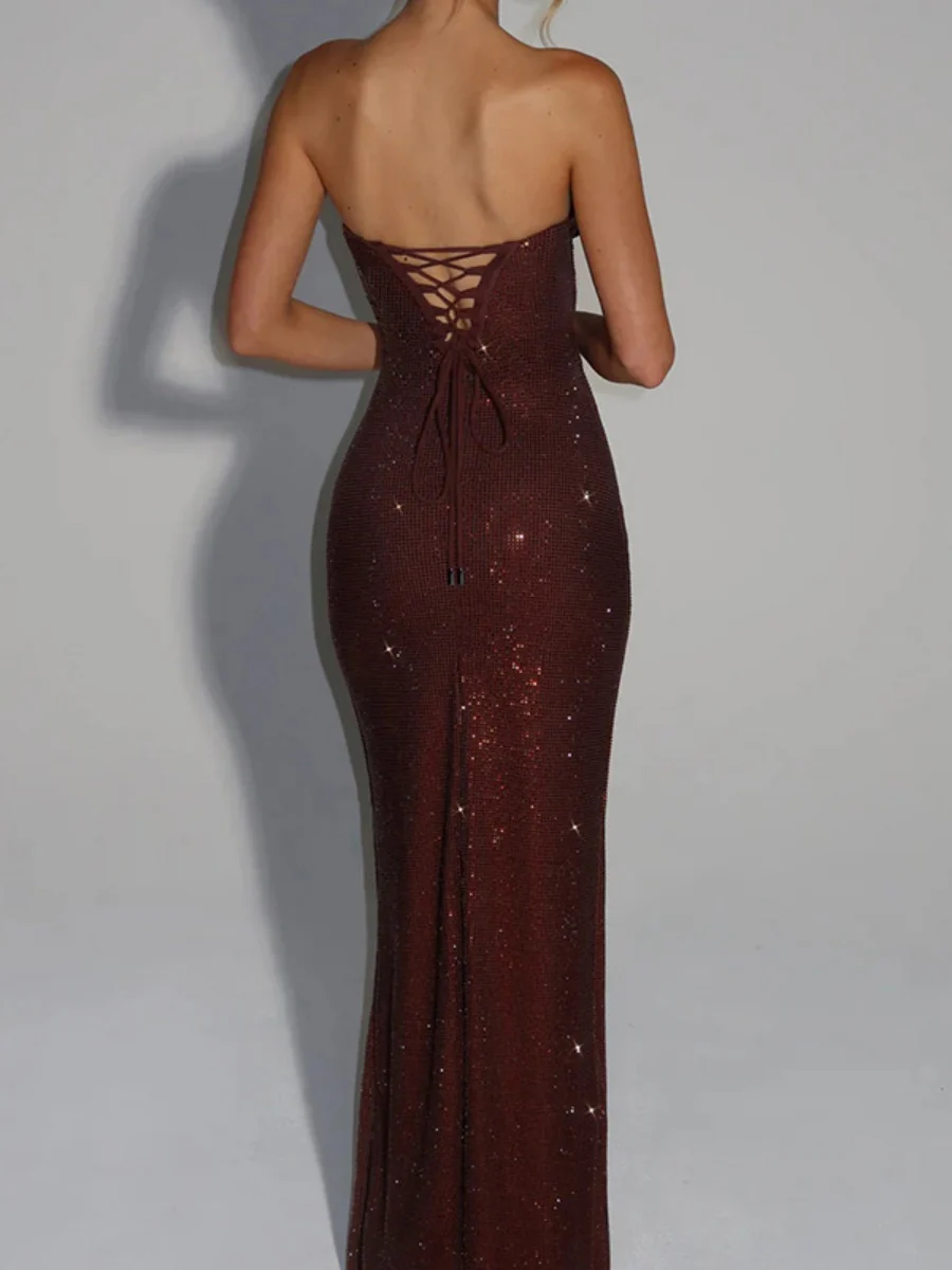 Tube Top Hip-hugging Sequins Evening Dress Maxi Dresses - Image 10