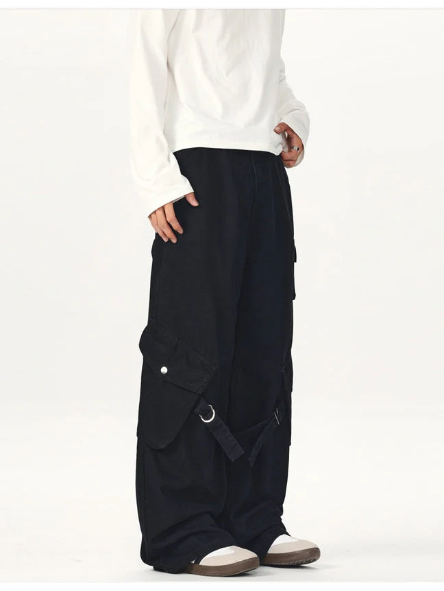 Baggy Straight-Leg Patch-Pocket Cargo Pants - Image 2