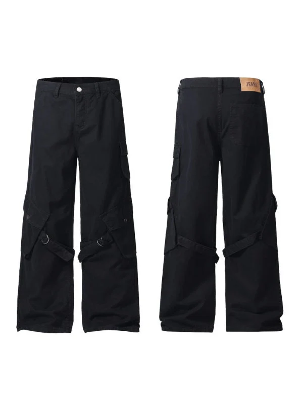 Baggy Straight-Leg Patch-Pocket Cargo Pants - Image 4