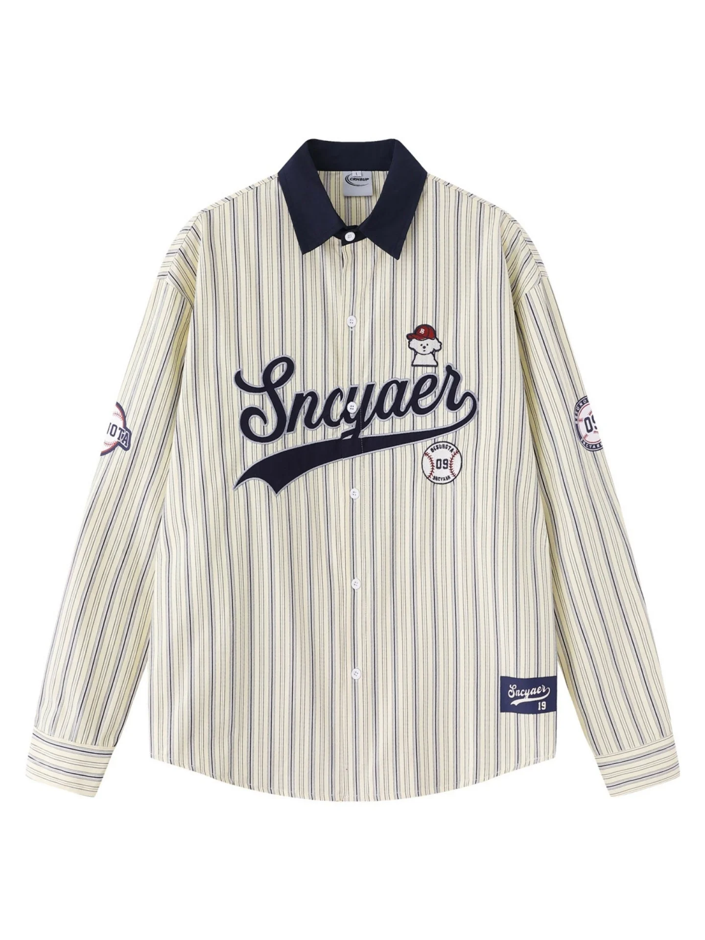 Stripes Patchwork Dog Pattern Shirts - Image 6