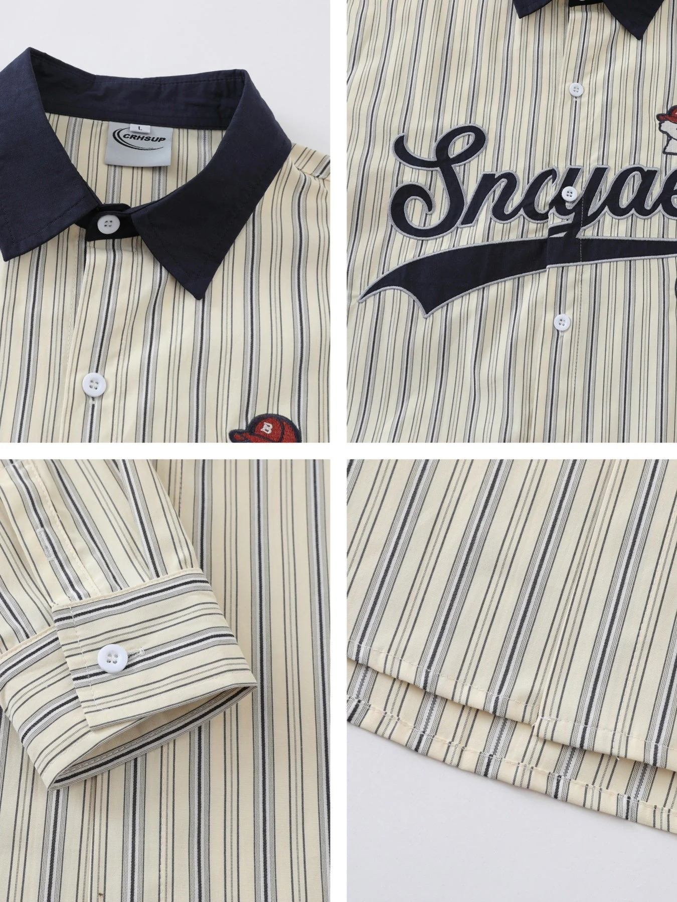 Stripes Patchwork Dog Pattern Shirts - Image 8
