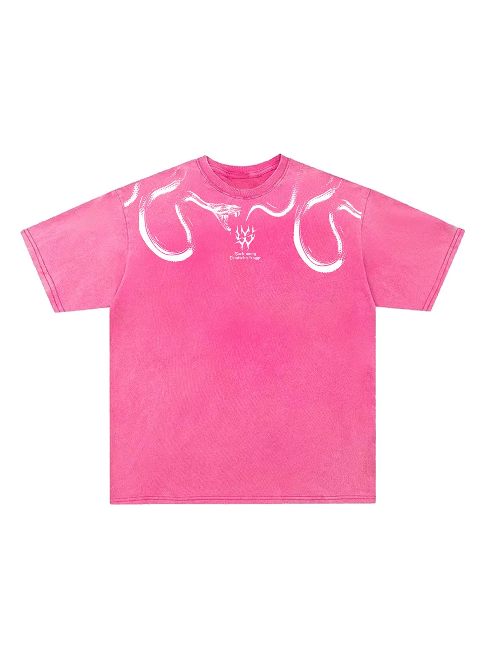 Spirit Snake Printed Loose-fit Washed T-shirts - Image 4