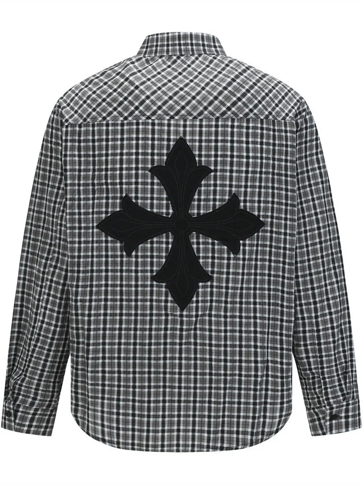 Appliqué embroidery Plaid Shirts - Image 5