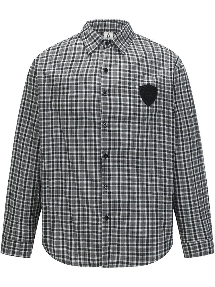 Appliqué embroidery Plaid Shirts - Image 6