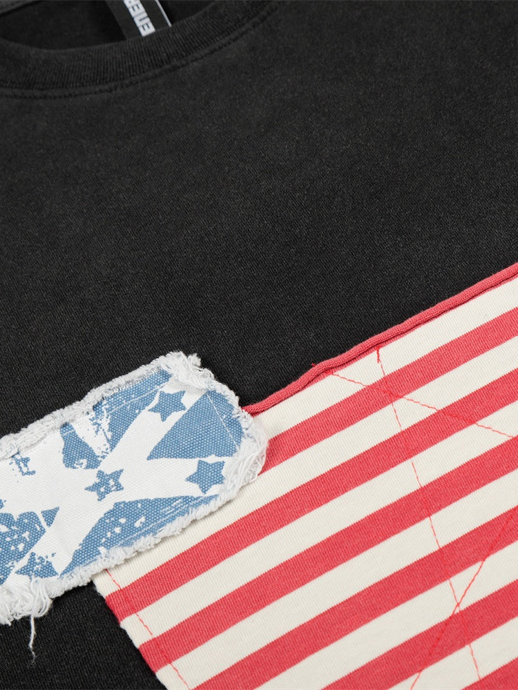 Stripes Punk Splashing Ink Leisure Loose-fit T-shirts - Image 4