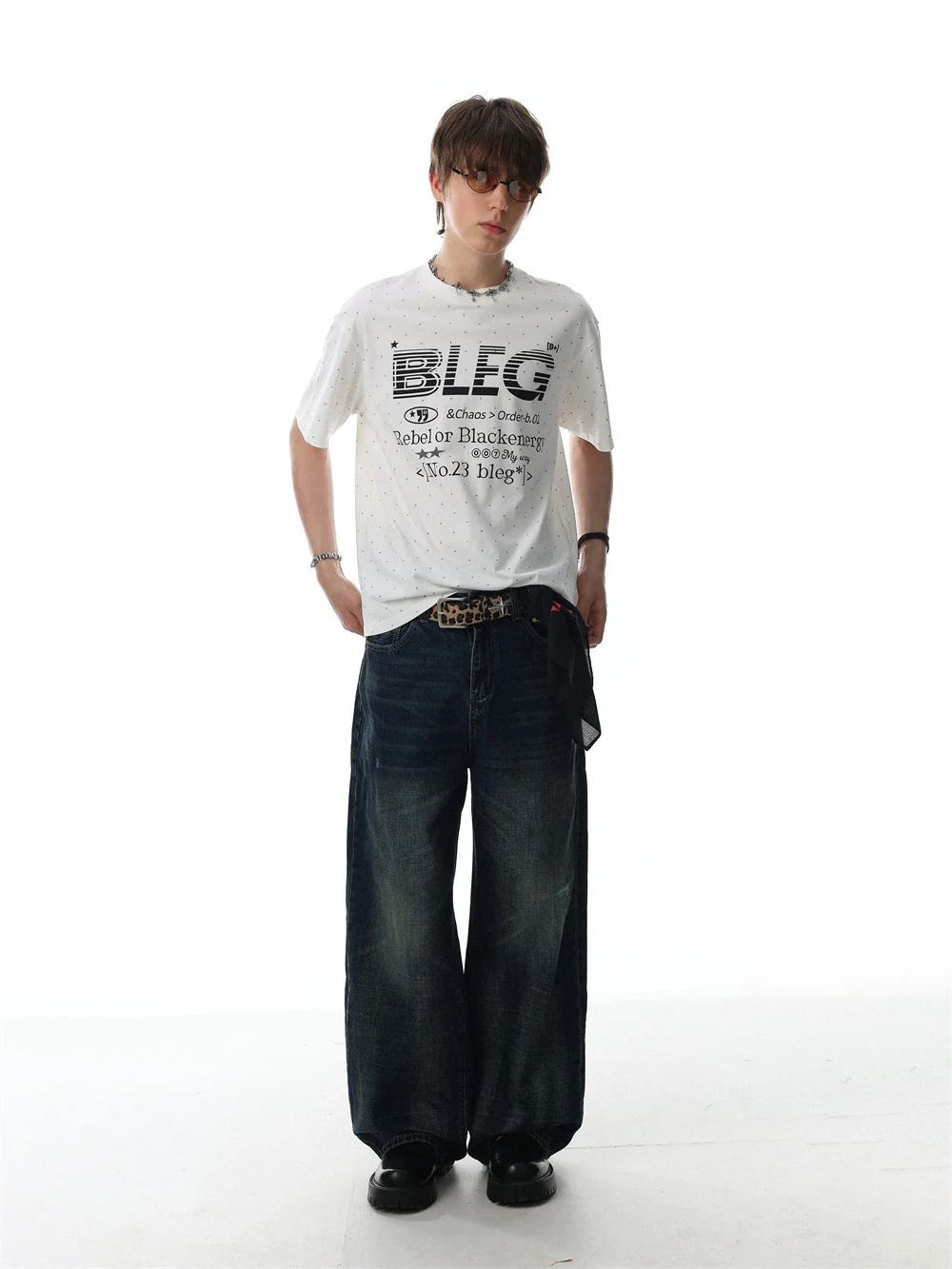 Full Print Polka Dots Letter T-shirts - Image 2