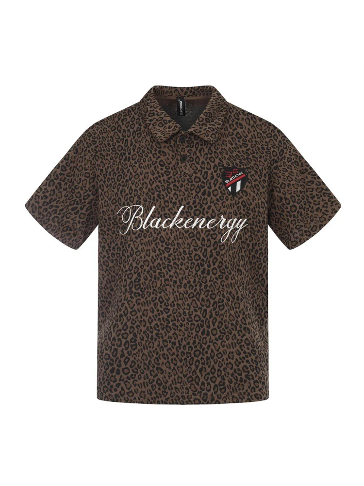 Leopard Print Vibe Letter Loose-fit POLO - Image 2