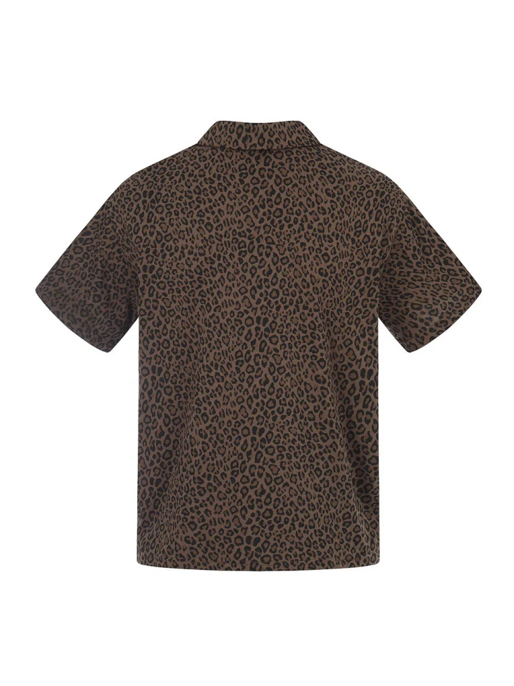 Leopard Print Vibe Letter Loose-fit POLO - Image 3
