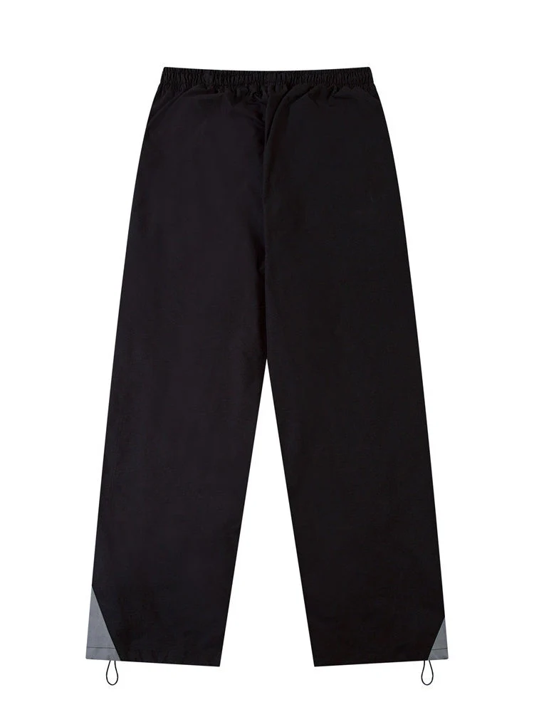 Color-Block Patch-Pocket Elastic-Waist Loose Cargo Pants - Image 2
