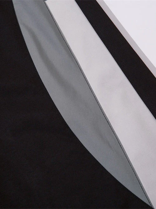 Color-Block Patch-Pocket Elastic-Waist Loose Cargo Pants - Image 4