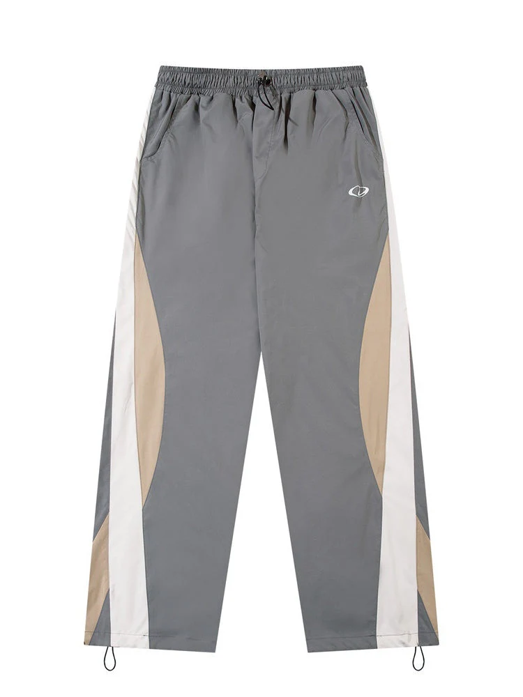 Color-Block Patch-Pocket Elastic-Waist Loose Cargo Pants - Image 5