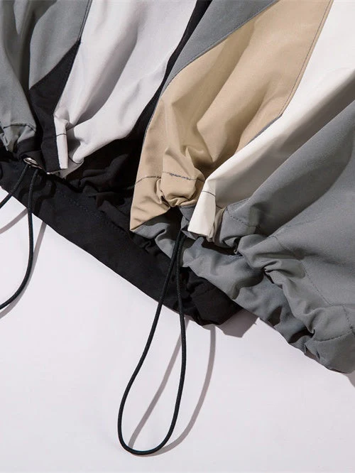 Color-Block Patch-Pocket Elastic-Waist Loose Cargo Pants - Image 7