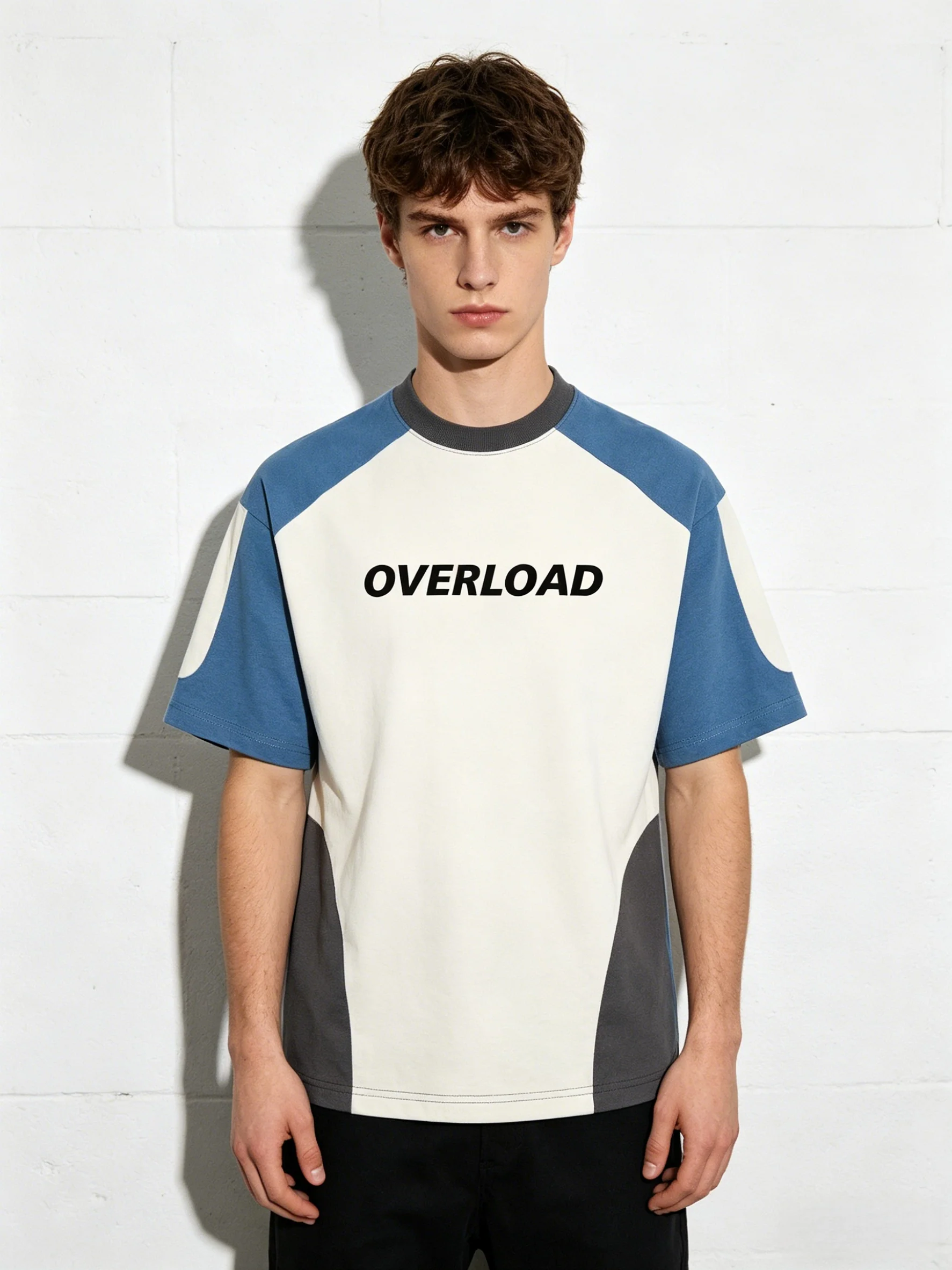 Color-blocked Splicing Loose-fit Leisure T-shirts