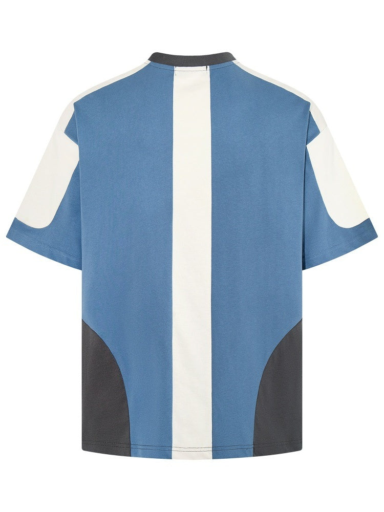 Color-blocked Splicing Loose-fit Leisure T-shirts - Image 3