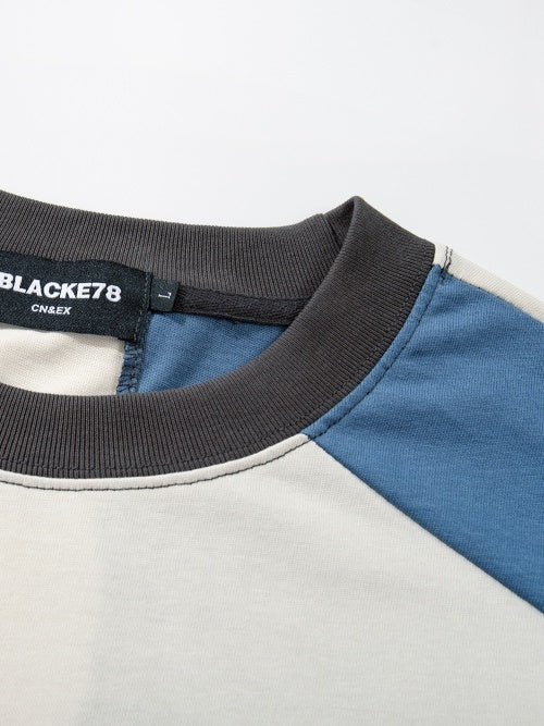 Color-blocked Splicing Loose-fit Leisure T-shirts - Image 4