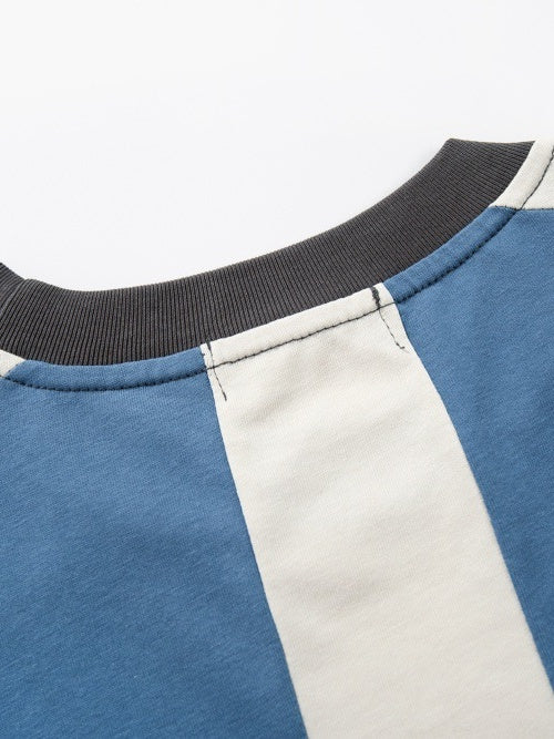 Color-blocked Splicing Loose-fit Leisure T-shirts - Image 7